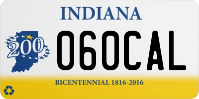 IN license plate 060CAL