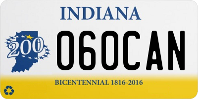 IN license plate 060CAN