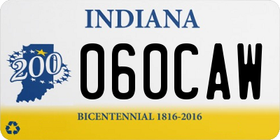 IN license plate 060CAW