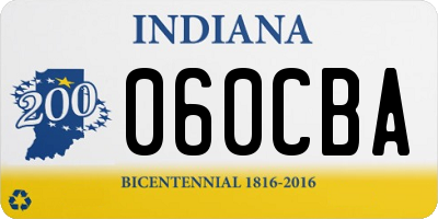 IN license plate 060CBA