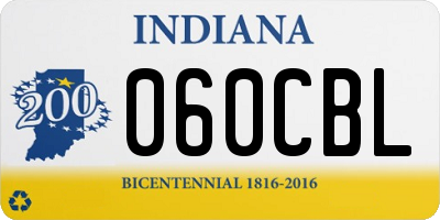 IN license plate 060CBL