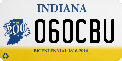 IN license plate 060CBU