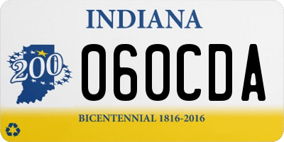 IN license plate 060CDA