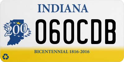 IN license plate 060CDB
