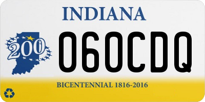 IN license plate 060CDQ