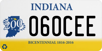 IN license plate 060CEE