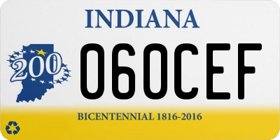 IN license plate 060CEF