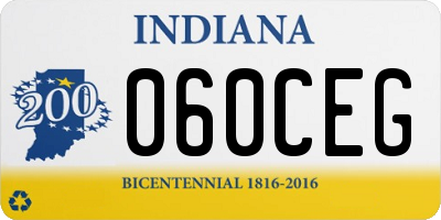 IN license plate 060CEG