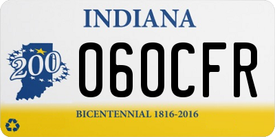 IN license plate 060CFR
