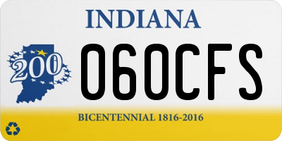 IN license plate 060CFS