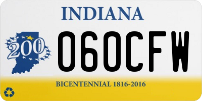 IN license plate 060CFW