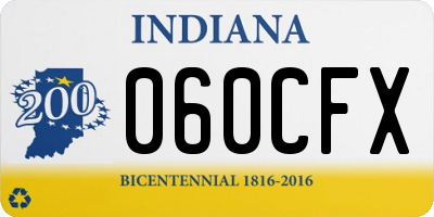 IN license plate 060CFX