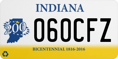 IN license plate 060CFZ