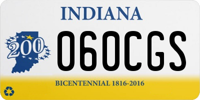 IN license plate 060CGS