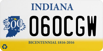 IN license plate 060CGW