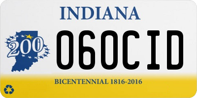 IN license plate 060CID