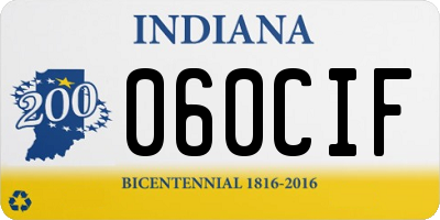 IN license plate 060CIF