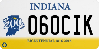 IN license plate 060CIK