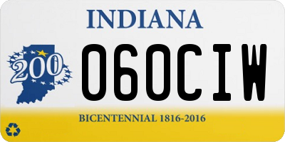 IN license plate 060CIW