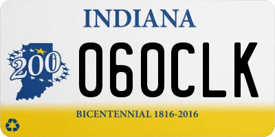IN license plate 060CLK