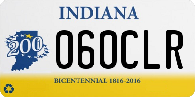 IN license plate 060CLR