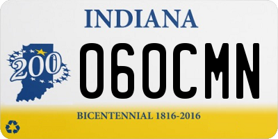 IN license plate 060CMN