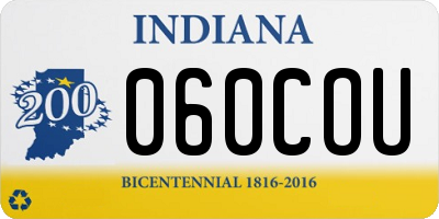IN license plate 060COU