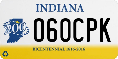 IN license plate 060CPK