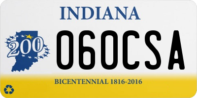 IN license plate 060CSA