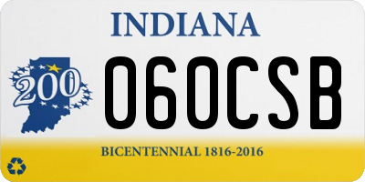 IN license plate 060CSB