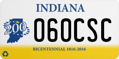 IN license plate 060CSC