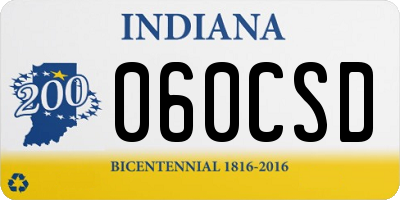 IN license plate 060CSD