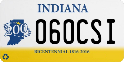 IN license plate 060CSI