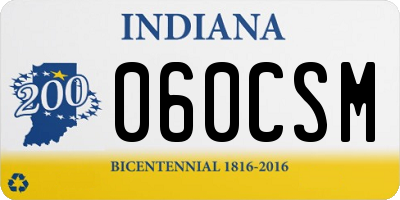 IN license plate 060CSM