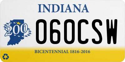 IN license plate 060CSW