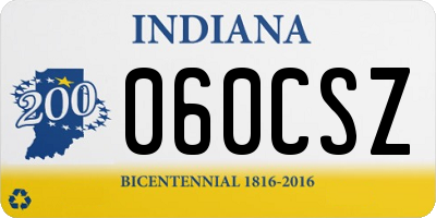 IN license plate 060CSZ
