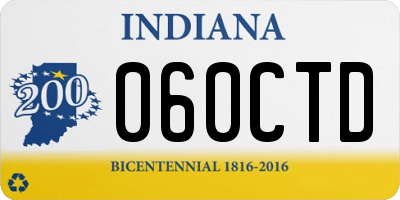 IN license plate 060CTD