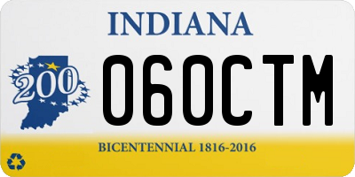 IN license plate 060CTM