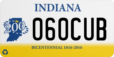 IN license plate 060CUB