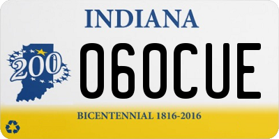 IN license plate 060CUE
