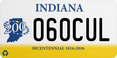 IN license plate 060CUL