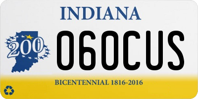 IN license plate 060CUS