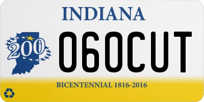 IN license plate 060CUT
