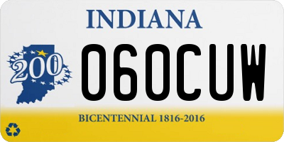 IN license plate 060CUW
