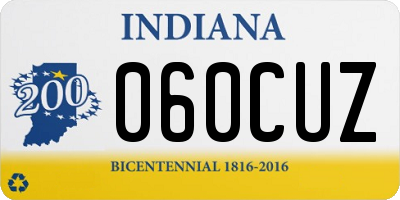 IN license plate 060CUZ