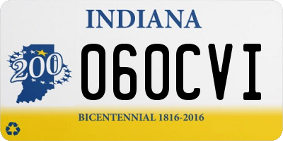 IN license plate 060CVI