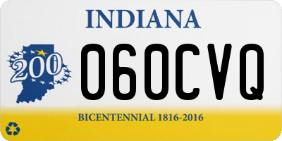 IN license plate 060CVQ