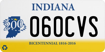IN license plate 060CVS