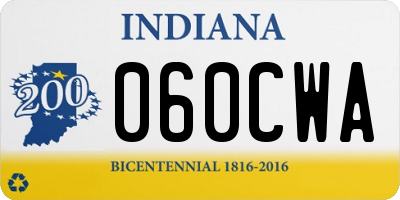 IN license plate 060CWA