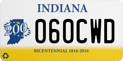 IN license plate 060CWD